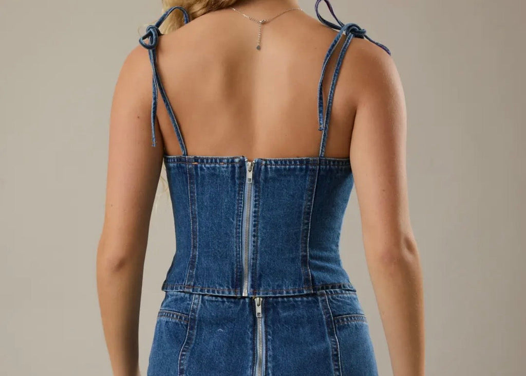 The Dumas Denim Corset Top