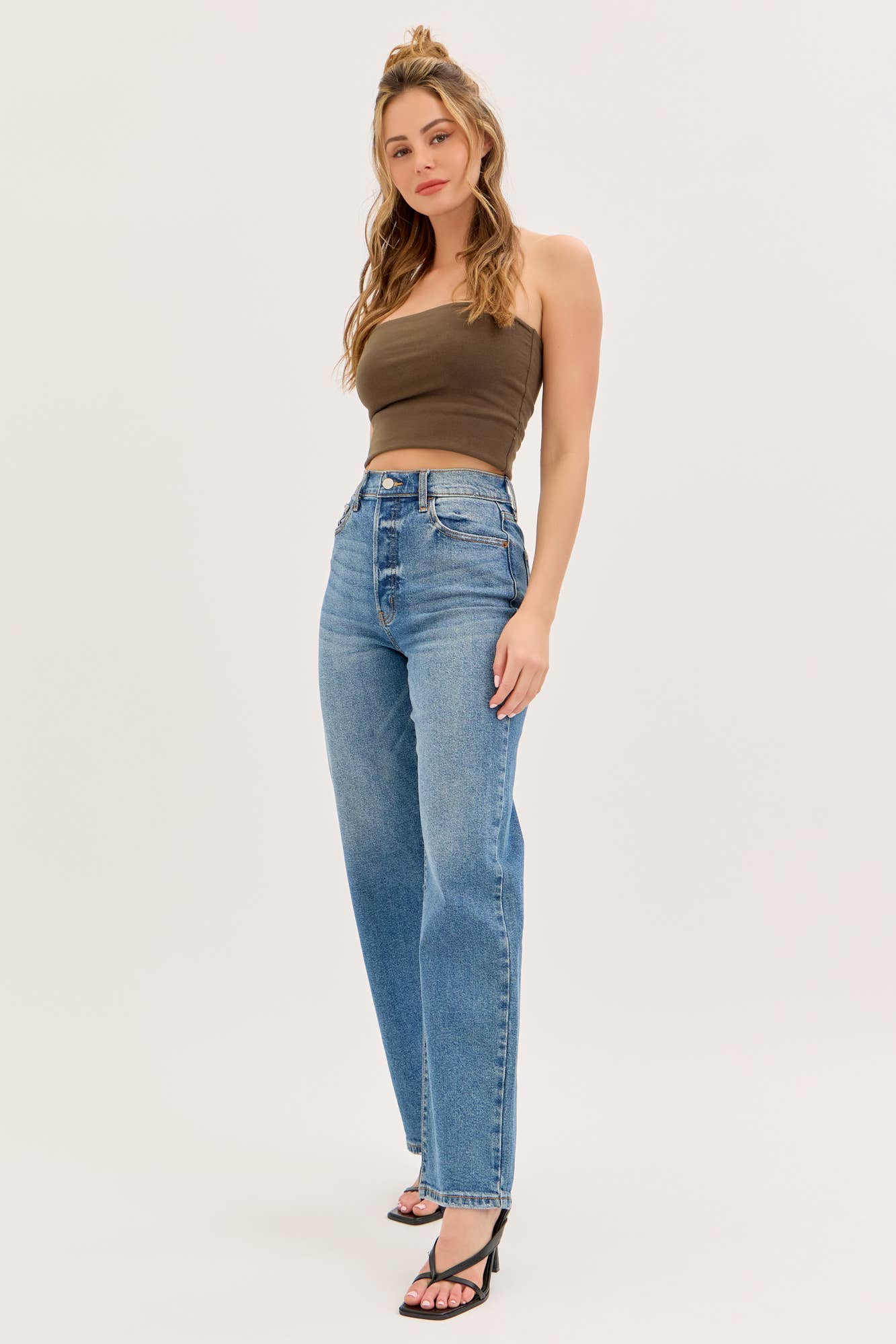 Paisley High Rise Dad Jean Medium wash