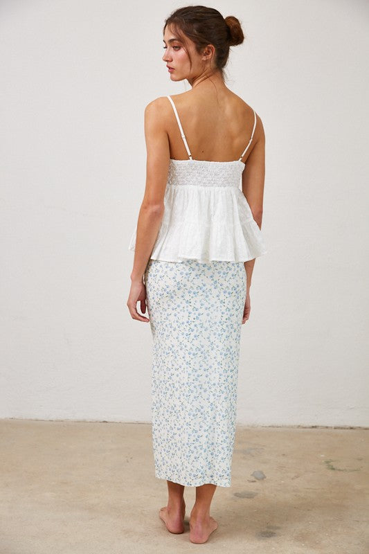 Eyelet Lace Trim Cami Top