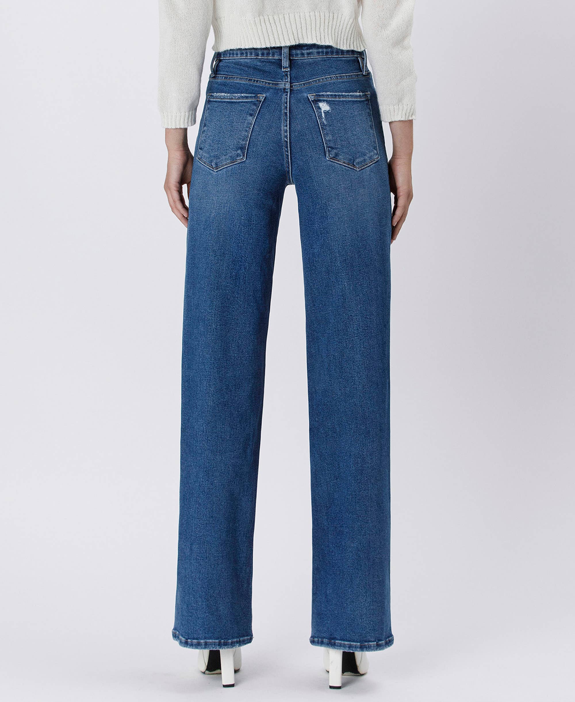 Elle Tummy Control 90's High Rise Wide Leg Jean