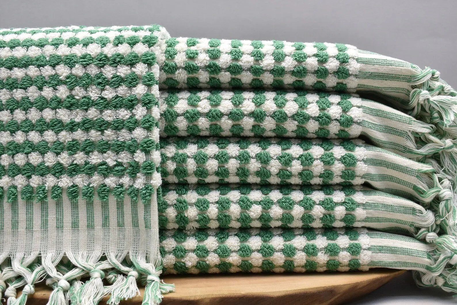 Terry Hand Towel - Soft & Absorbent - Bubble Green