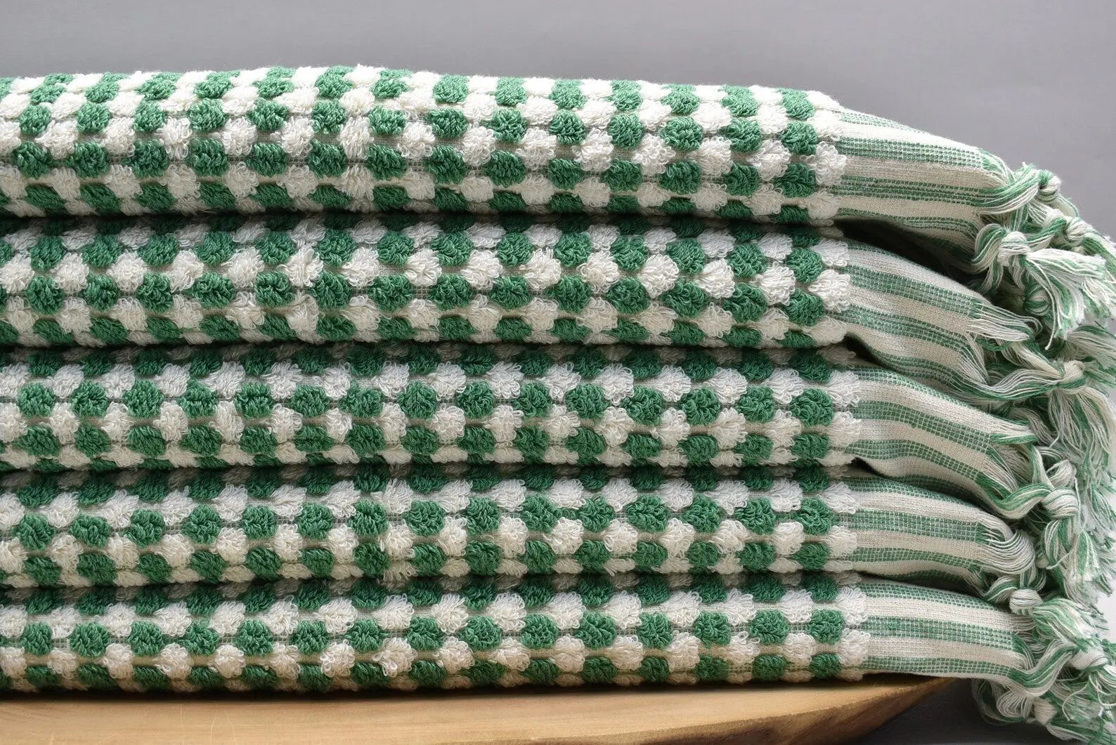 Terry Hand Towel - Soft & Absorbent - Bubble Green