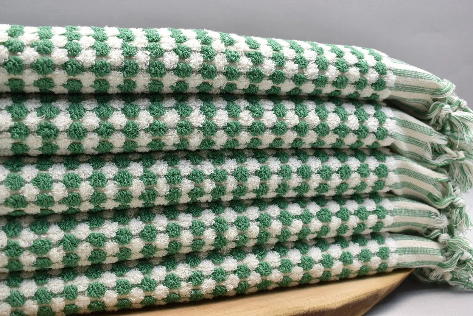 Terry Hand Towel - Soft & Absorbent - Bubble Green