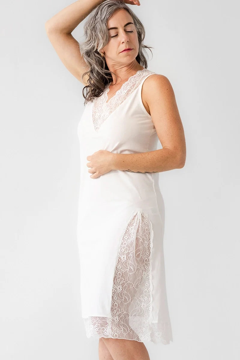 Simone Lace Trim Pima Cotton Gown